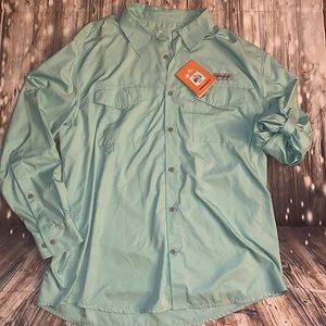 NWT XL Field & Stream Latitude Long Sleeve Outdoor Shirt  Mint Green Pockets